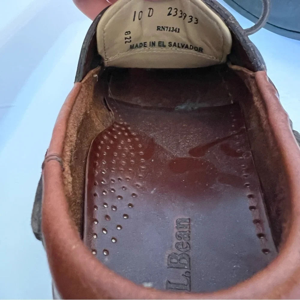 L.L. Bean Men's Casco Bay Leather Moc Boat Shoes Canyon Size 10